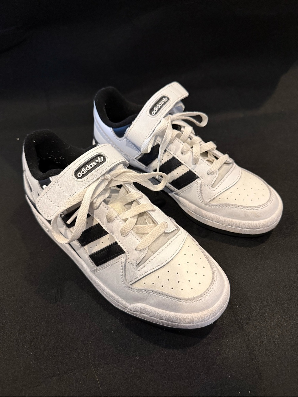 Adidas Forum Low-Top White-3-Stripe Sneakers with Removeable Velcro Strap